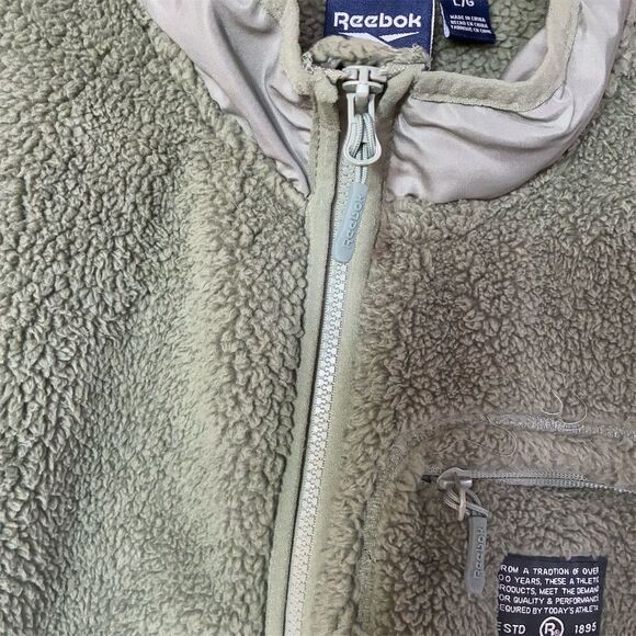Reebok Women's Green Fleece Full Zip Jacket Size L Warm Casual - Picture 4 of 10